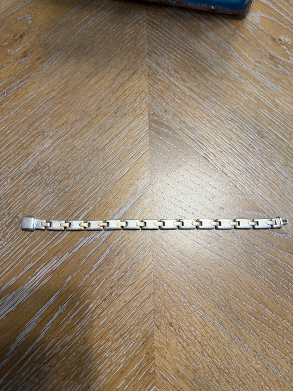 Tiffany & Co. Sterling Silver 18k Yellow Gold H Link Chain 7.25” Bracelet